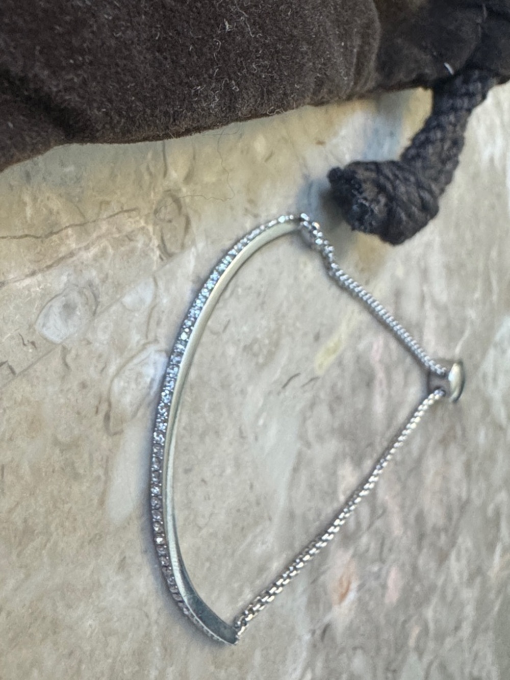 Michael Kors Silver-Tone Bar Bracelet with Pave Stones